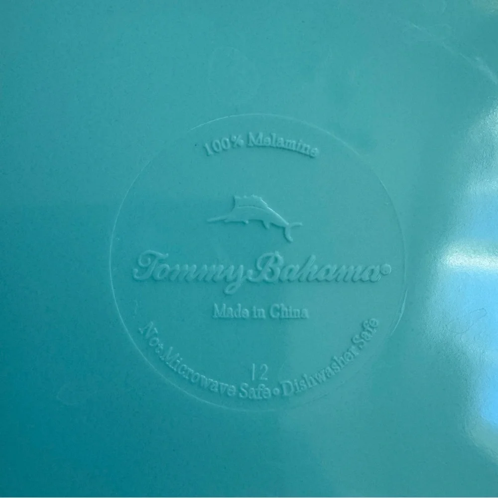 Tommy Bahama Dinner Plate Melamine Green Crackle Rustic